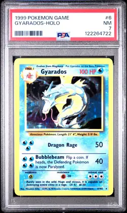 1999 POKEMON GAME #6 GYARADOS-HOLO PSA 7 - Image 1