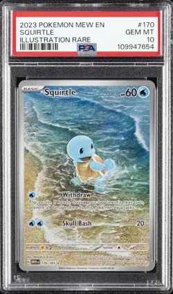 2023 POKEMON MEW EN-151 ILLUSTRATION RARE #170 SQUIRTLE PSA 10 - Image 1