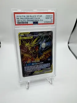 Pokemon Moltres Zapdos Articuno GX Hidden Fates Black Star Promo PSA 10 (3) - Image 3