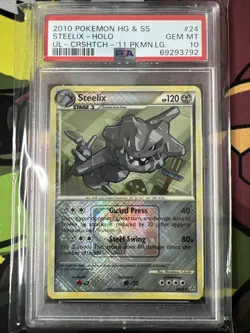 Steelix 24/95 Crosshatch Pokemon League Promo 2010 Unleashed! PSA 10 GEM MINT! - Image 1