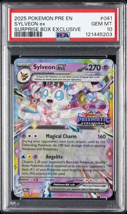 2025 POKEMON PRE EN-PRISMATIC EVOLUTIONS #041 SYLVEON EX PSA 10 - Image 1