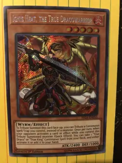 Yugioh - 1st Ed - Ignis Heat, the True Dracowarrior FIGA-EN053 Secret Rare Holo - Image 1