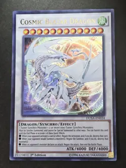 Yugioh Cosmic Blazar Dragon DUSA-EN034 Ultra Rare 1st Ed LP - Image 1