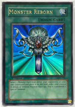 Yugioh LOB-118 Monster Reborn 1st Edition Ultra Rare PSA 9 - Image 2