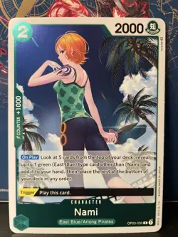 One Piece TCG Card Nami OP03-030 R English Pillars of Strength NM English - Image 1