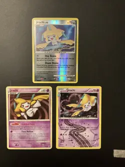 Pokemon Jirachi Card Lot (3) - 2008, 2011, 2016 Holo Rare - LP/MP Condition - Image 1