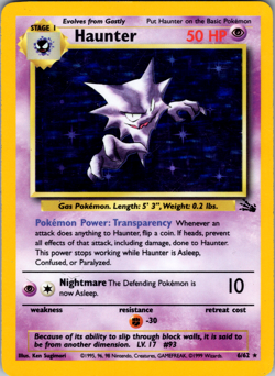 Haunter 6/62 Holo Rare Fossil Pokemon Card LP Light Play - Image 1
