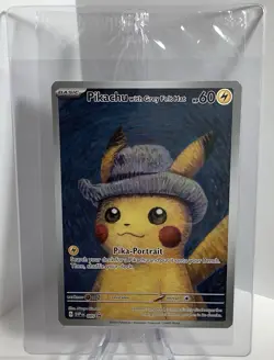 PIKACHU with Grey Felt Hat 085 - Promo Card ( Sealed ) - Pokemon x Van Gogh - Image 1