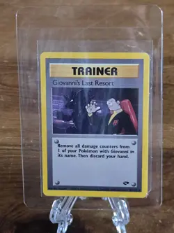 GIOVANNI'S LAST RESORT 105/132 Gym Challenge Pokemon Card Unlimited Rare WOTC - Image 3