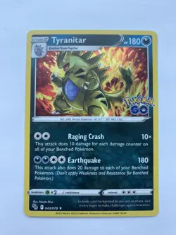 043/078 Tyranitar : Rare Holo Card : Pokemon GO Trading Card Game TCG Foil - Image 1