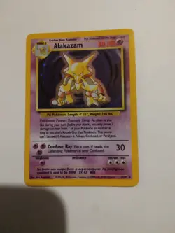 HOLO Alakazam 1/102 Pokemon Base Set Pokemon Trading Card NM/LP - Image 1
