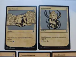 Set of 5 Diamond Mana Artifacts Showcase MTG Sky Fire Moss CLB - Image 2