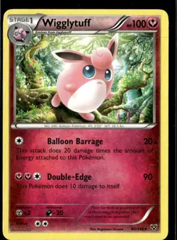 Pokemon Wigglytuff 90/146 XY Base Set Non Holo Rare 2 Card Lot LP - Image 1