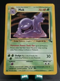 Pokemon Muk #13/62 WOTC Fossil Set *holo* LP - Image 1