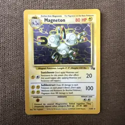 Magneton 11/62 Fossil Holo Wotc Pokemon Card 1999 Played - Image 1