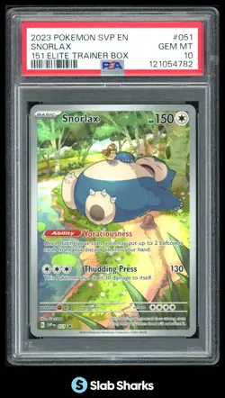 2023 POKEMON SV BLACK STAR PROMOS - SVP EN #051 SNORLAX 151 ETB PSA 10 - Image 1