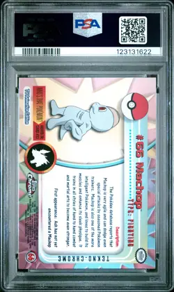 2000 TOPPS POKEMON CHROME POKEMON T.V. TEKNO #66 MACHOP PSA 8 - Image 2