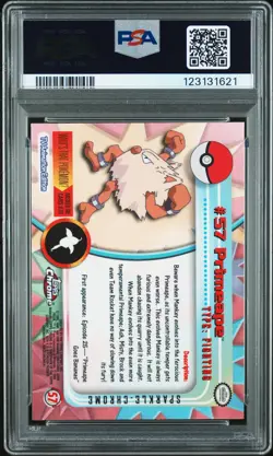 2000 TOPPS CHROME POKEMON T.V. SPARKLE #57 PRIMEAPE PSA 9 - Image 2
