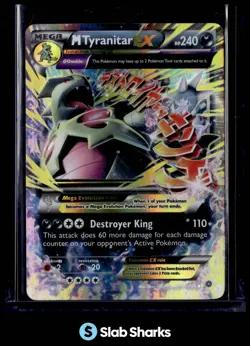2015 POKEMON XY ANCIENT ORIGINS #43/98 MEGA TYRANITAR EX HOLO RARE - Image 1