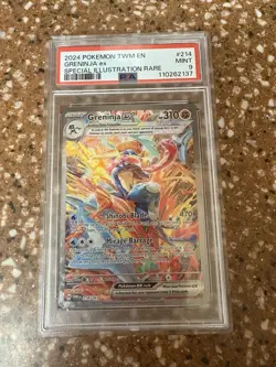 PSA 9 GRENINJA EX 214 TWILIGHT MASQUERADE SPECIAL ILLUSTRATION RARE POKEMON - Image 1