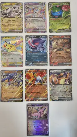 Gengar 104 Pikachu 057 Mewtwo 058 Sylveon 086 Venusaur 001 Espeon PB Pokemon Lot - Image 1