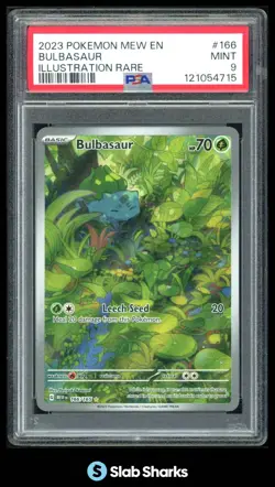 2023 POKEMON SV 151 - MEW EN #166/165 BULBASAUR ILLUSTRATION RARE PSA 9 - Image 1