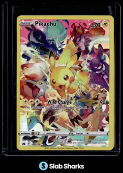 2023 POKEMON SWORD & SHIELD CROWN ZENITH #160/159 PIKACHU FA SECRET RARE - Image 1