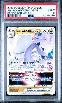 2025 POKEMON 2024 WORLD CHAMP DECK: REGIDRAGO VSTAR HISUIAN GOODRA VSTAR PSA 9 - Image 1