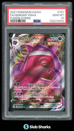 2021 POKEMON SWORD & SHIELD FUSION STRIKE #157/264 GENGAR VMAX FULL ART PSA 10 - Image 1
