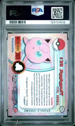 2000 TOPPS CHROME POKEMON T.V. SPARKLE #39 JIGGLYPUFF PSA 8 - Image 2