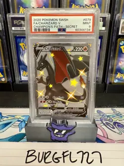 2020 Pokemon TCG Champions' Path Shiny Charizard v 79/73 Secret PSA 9 - Image 1