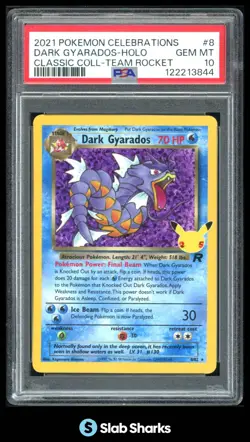 2021 POKEMON CELEBRATIONS #8/82 DARK GYARADOS HOLO CLASSIC COLLECTION PSA 10 - Image 1