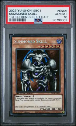 2023 YU-GI-OH! SBC1-SPEED DUEL STREETS OF BATTLE CITY SUMMONED SKULL PSA 10 - Image 1