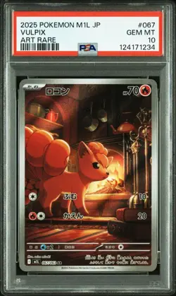 Pokemon Card Vulpix AR PSA10 - Image 1