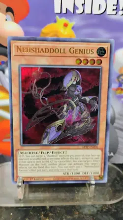 NEHSHADDOLL GENIUS 1st Edition YU-GI-OH Holo Foil Trading Card GFTP-EN006 - Image 1