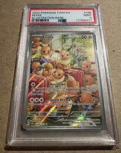 Eevee Twilight Masquerade Illustration Rare #188/167 PSA 9 MINT Pokemon Card - Image 1