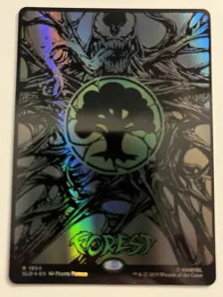 MtG Raised Foil Full-Art Forest (1954) Secret Lair Mana Symbiote Venom Magic - Image 1