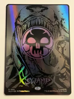 MtG Raised Foil Full-Art Swamp (1952) Secret Lair Mana Symbiote Venom Magic - Image 1
