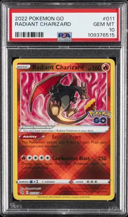 2022 POKEMON GO #011 RADIANT CHARIZARD PSA 10 - Image 1