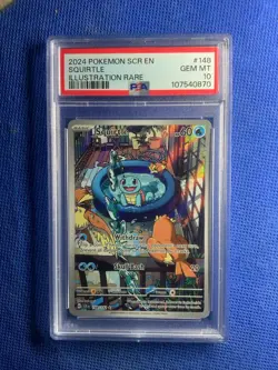 2024 POKEMON SCR EN-STELLAR CROWN ILLUSTRATION RARE #148 SQUIRTLE PSA 10 - Image 1
