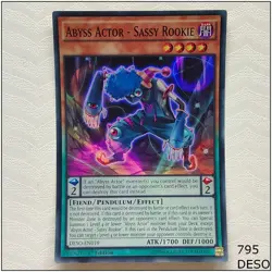 Abyss Actor - Sassy Rookie - DESO-EN019 - Super Rare 1st Edition Yugioh - Image 1