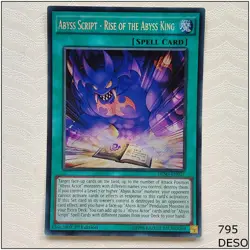 Abyss Script- Rise Of The Abyss King - DESO-EN027 - Secret Rare 1st Edit Yugioh - Image 1