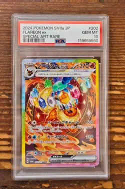 PSA 10 Flareon ex SAR 202/187 sv8a Terastal Festival Japanese 2024 Pokemon Card - Image 1