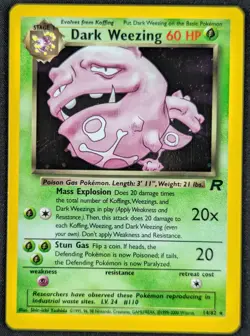 Dark Weezing Team Rocket Holo Rare Pokemon Card 14/82 (LP) - Image 1