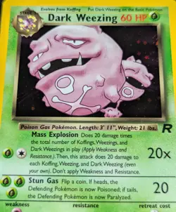 Dark Weezing Team Rocket Holo Rare Pokemon Card 14/82 (LP) - Image 2