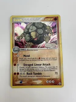 Damaged Golem 6/92 Ex Legend Maker Stamped Reverse Holo Foil Pokemon Card - Image 1