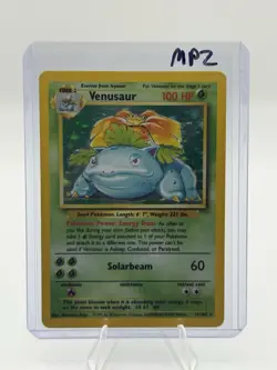 Pokemon TCG Venusaur Base Set Holo Unlimited Rare Card 15/102 MP Condition - Image 1