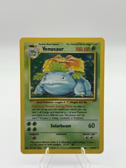 Pokemon TCG Venusaur Base Set Holo Unlimited Rare Card 15/102 MP Condition - Image 2
