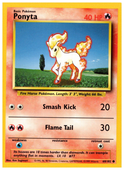 Ponyta 60/102 Pokemon Card Jungle Regular 1999 - Image 1