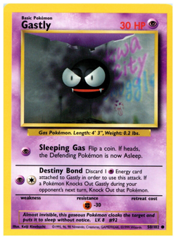 Gastly Base Set 50/102 Common Pokemon Card 1999 - Image 1